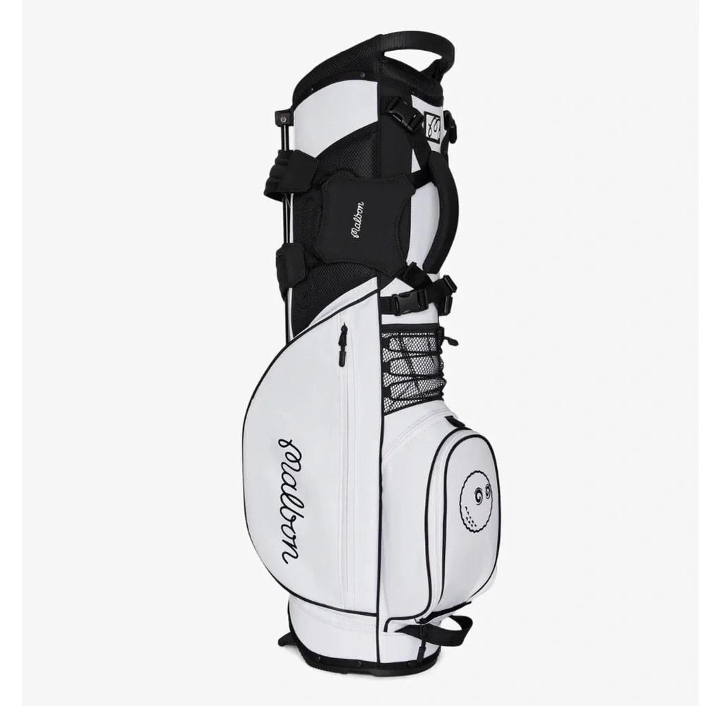 1000% Auth. New Malbon “Walking” Golf White Golf Bag - Picture 4 of 10